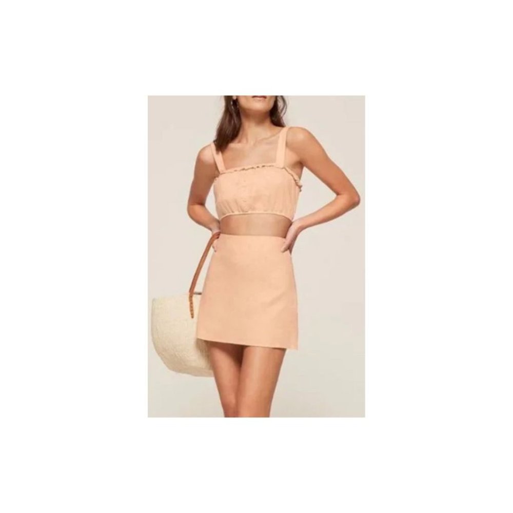 Reformation Carolisa Linen Mini Skirt